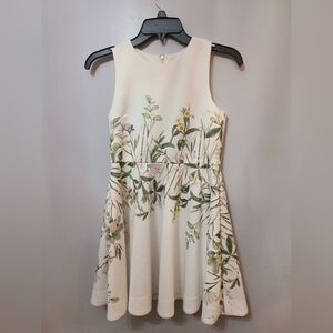 GB Girls Ivory Dress with Floral Accents